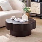 Modern Wood Flower Shaped Accent Coffee Table W  Hidden Storage For Living Room