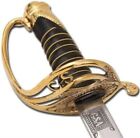 38 75  Calvary Csa Shelby Officer Etched Tempered Sword With Leather Scabbard