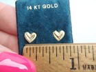 Solid 14kt Yellow Gold Heart Shape Stud Earrings Small Dainty Earrings New