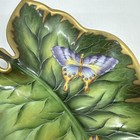 Vtg 2003  Anna Weatherley Made Hungary Hand Painted  Leaf Tray Butterfly Ladybug