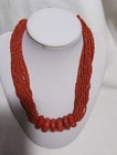 Vintage Small Coral Beads And Large Antique Dia21mm Beads Necklace L45cm