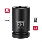 Mixpower 1 Inch Drive Deep Impact Socket  Cr-mo  33mm  6 33mm  1 Piece 