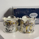 Karshi Jerusalem Candle Holder Pair  925 Silver Plated Tealight Shabbat New