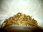 Vintage Filigree Ormolu Lush Floral Matson Vanity Mirror Tray Hollywood Regency