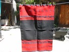 1890s Native American Navajo Indian Rug 33 X 50 Red Dark Blue   Medium Blue Rare