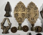 Lot Of 16 Antique Vintage Lamp Finials Cast Iron Metal Porcelain Ormolu 