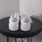 Adidas White pink Low Top Athletic Sneakers Lace-up With Pink 3-stripes