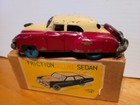 Vintage 1950 s T n  Nomura Tin Friction Red Deluxe Sedan In Box