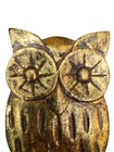 Lot Set Of 3 Wooden Hand Carved 3d Owl Figurine Bird 5  Statue Art Gold Metallic