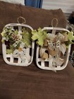 Vintage Inspired Decorative Tobacco Basket With Floral 