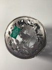 Godinger Silver Metal Floral Round Pillar Candle Holder Free Standing Small