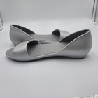 Crocs Lina Metallic Sandal Silver Open Toe Flat Shoes Womens Size 10 Comfort