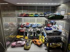 1 64 3-tier Garage Showroom Diorama Display Case  Steel Frame Led Usb