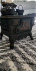 Vintage Crescent Cast Iron Wood Toy Stove Doll Miniature Salesman Sample Antique