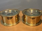 Bell Clock Co Ship   s Clock   German Barometer Brass Nautical Maritime Pair