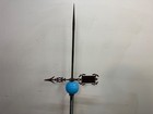 Antique 19th Century Copper Lightning Rod Weathervane With Blue Glass Decoration