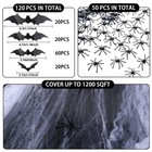 Famoby 1200 Sqft Halloween Spider Webs And 120pcs Fake Large  Happy