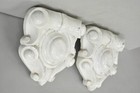Antique Neoclassical Carved Marble Mantel Keystone Architectural Element - Pair