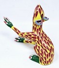 Vintage Oaxaca Alebrije Wood Carving Red Frog Signed By Jacobo Cortez Arrazola