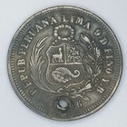   1866 Yb Peru 1 5 Sol Silver  