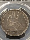 1876 Seated Liberty  Half Dollar   Pcgs Au50   Beautiful Glossy  gunmetal  Gray