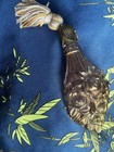 Victorian Edwardian Glass Hand Held Perfume Bottle Sterling Silver Top Antique