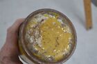 Antique Tin Bucket Pail Early Yellow Paint  Small 3 5  Handle 19th C Original