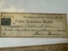 Antique Bank Checks With Tax Stamps First National Bank New Haven  Connecticut