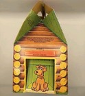 1987 Hardee   s Pound Puppies Mountain Cabin Kids Meal Box   Games Tonka Vintage
