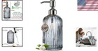 Kitchen Soap Dispenser 18 Oz Stainless Steel Pump Refillable Glass Bottle
