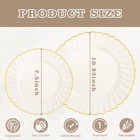 60pcs Ivory Scalloped Plastic Plates For Wedding Party