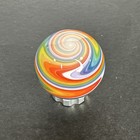 Contemporary Handmade Art Glass Marble 1 02  Beautiful Bright Wigwag Swirl Mib