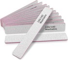 Nail File 12 Pcs Professional Reusable 100 180 Grit Double Sides Washable Nai   