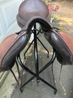 Veritas Dressage Saddle Monoflap Novus 18 5  Seat Brown Pebbled Leather black Un