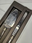 Vera Wang Wedgwood Stainless Steel Cake Knife   Server Set Silver Glossy 2pc