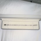 White Gold Diamond Tennis Bracelet Round Prong Set 925 Silver Tone Box Closure