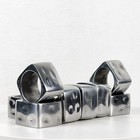 Pottery Barn Aluminum Round square 1 75  Napkin Rings  set Of 10  Made In India