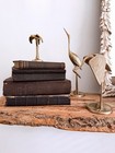 Vintage Brass Crane Sculptures   Set Of Three Decorative Brass Birds