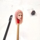 1 12 Pink Hair Cute Girl Head Sculpt Carved Model For 6  Female Action Figure