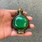 Chinese Hand-carved Cloisonne Color-changing Stone Snuff Bottle