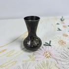 Vintage Brass Bud Vase 3 3 4 Inch Etched Flowers Leaves Made In India