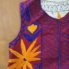 Vintage Handmade Mexican Embroidered Reversible Vest Boho Folk Art Cotton Floral