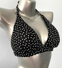 Victorias Secret Nwt Black Dot Havana Wireless Push Up Swim Bikini Top Large L