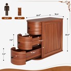 Narrow Nightstand 3 Drawers Wood Small Side Table Vintage Slim Living