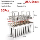 Ice Cream Stick Mold 20pcs Mold Cup Stainless Steel  Mold Commercial