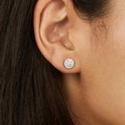 Men   Women 925 Sterling Silver Round Cubic Zirconia Halo Stud Earrings - Gift