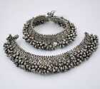 Vintage Indian Rajasthani Ghungroo Statement Anklet payal In Sterling Silver