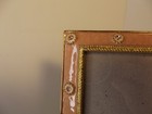 Photo Picture Frame Peach Enamel   Metal Pink Rhinestones On Gold Tone 6 5 X 4 5