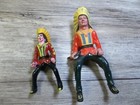 Toy Plastic Indians Lot Of 4 2 Riders Larger And 2 Smaller One Possible Marx  Z2