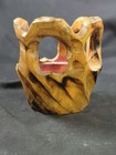 Vintage Hawaii Burnt Hard Wood Hand Carved Candle Holder Basket Unique Rare 